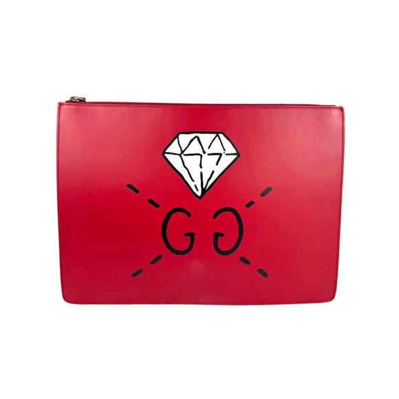Auth GUCCI Shoulder Bag Red Leather/Goldtone - z4432 - Picture 1 of 14